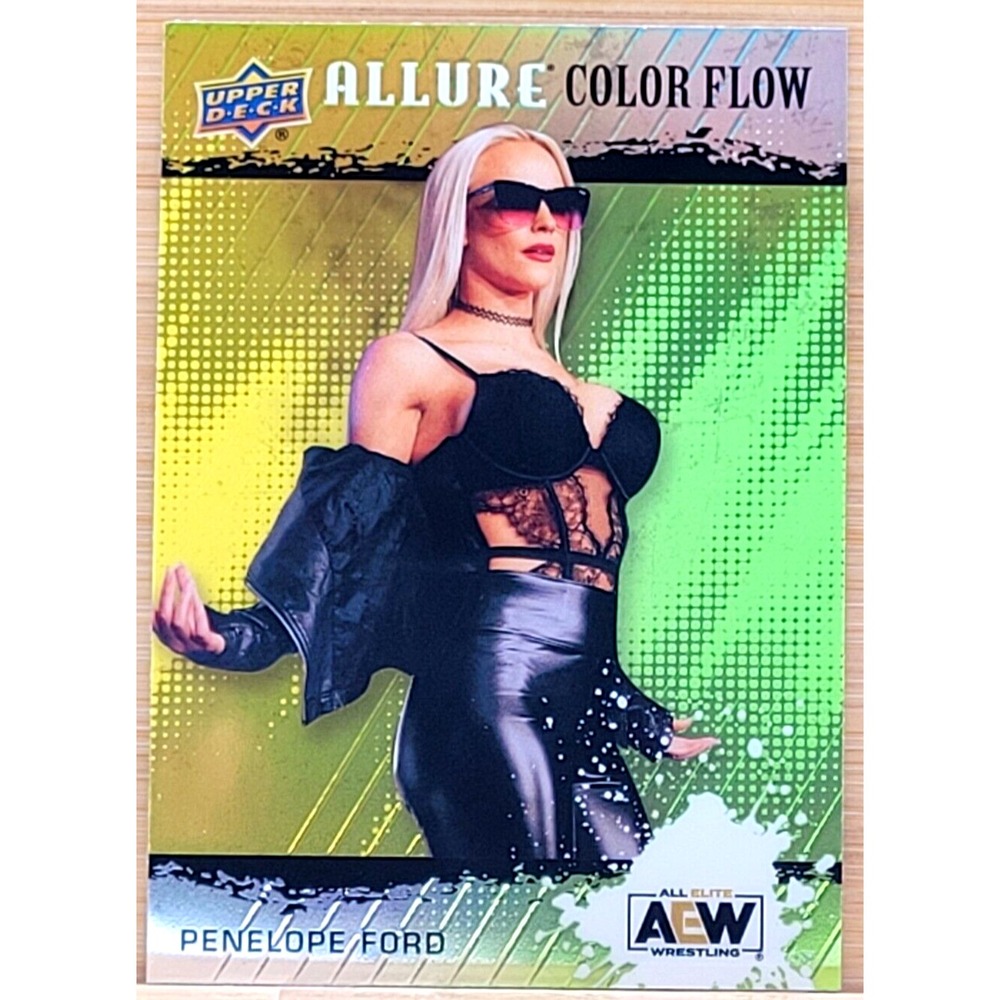 2022 UPPER DECK AEW ALLURE PENELOPE FORD‎ COLOR FLOW YELLOW GREEN
